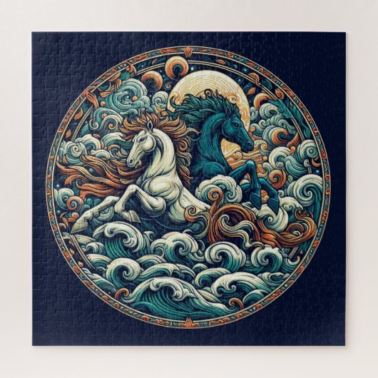 「美しい神秘的な馬」 31 ジグソーパズル (縦)