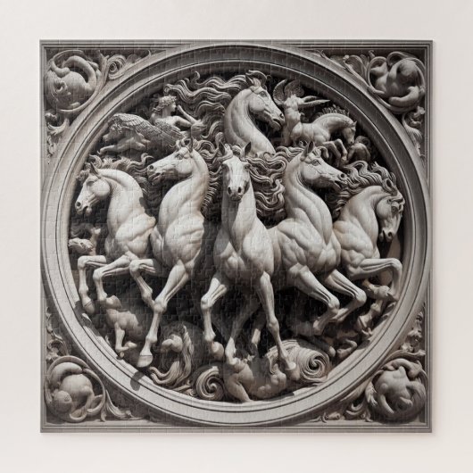 「美しい神秘的な馬」 34 ジグソーパズル (縦)