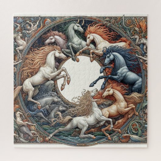 「美しい神秘的な馬」 38 ジグソーパズル (縦)