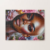 美しい禿げアフリカ系アメリカ人女性パズル ジグソーパズル (横)