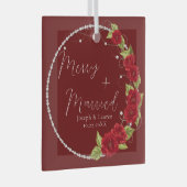 美しい私たちの初めてのクリスマス結婚した ガラスオーナメント (正面右)