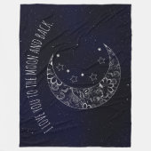 美しい私はあなたを月と背中に愛している フリースブランケット (正面)