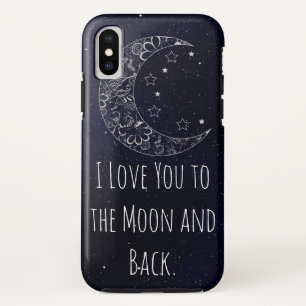 美しい私はあなたを月と背中に愛芸術的する iPhone X ケース