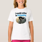 美しい私はむしろ泳ぐ女の子のデザイン Tシャツ (正面)