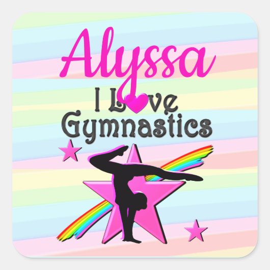 美しい私は体操デザイン スクエアシール (正面)