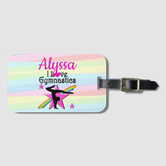 美しい私は体操デザイン ラゲッジタグ (正面横)