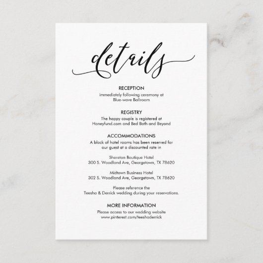 美しい私結婚たちの詳細ブモダンラ素朴ック エンクロージャーカード (正面)