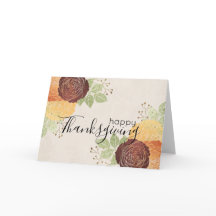 美しい秋のバラ – ハッピー感謝祭カード