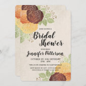 美しい秋のバラ – ブライダルシャワー招待 招待状 (正面/裏面)