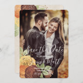 美しい秋のバラ - 日程を保存 招待状 (正面/裏面)