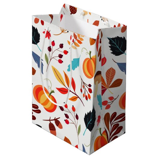 美しい秋のパターン1 ミディアムペーパーバッグ (正面アングル)