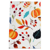 美しい秋のパターン1 ミディアムペーパーバッグ (裏面)