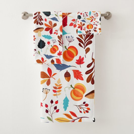 美しい秋のパターン バスタオルセット (インサイチュ)