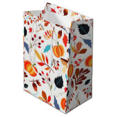 美しい秋のパターン ミディアムペーパーバッグ (正面アングル)
