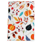 美しい秋のパターン ミディアムペーパーバッグ (裏面)