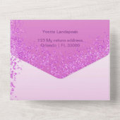 美しい秋のピンクグリッター40歳の誕生日 オールインワン招待状 (裏面)