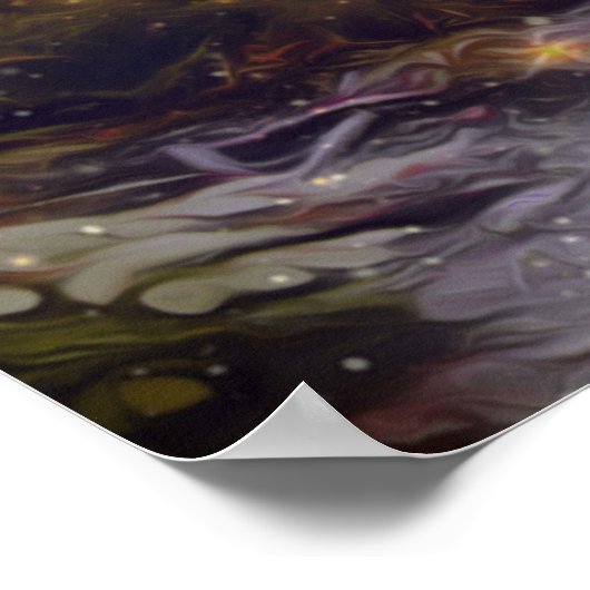 美しい秋のファンタジーアートフォレストパス ポスター (角)