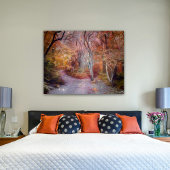 美しい秋のファンタジーアートフォレストパス ポスター