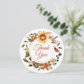 美しい秋のフローラリースサンキューカード サンキューカード (スタンド正面)