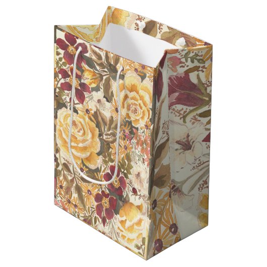美しい秋のフローラ抱き枕 ミディアムペーパーバッグ (正面アングル)