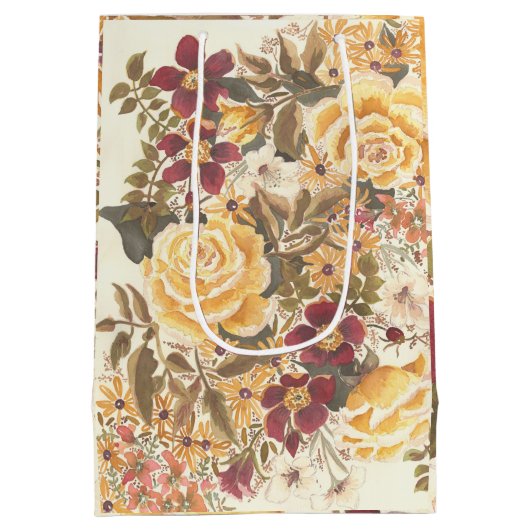 美しい秋のフローラ抱き枕 ミディアムペーパーバッグ (裏面)