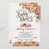 美しい秋のベビーシャワーの招待状、 招待状 (正面/裏面)
