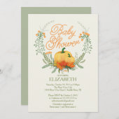 美しい秋のリースベビーシャワー招待状 招待状 (正面/裏面)