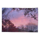 美しい秋の夕焼け ピンク ブルー スカイ 枕カバー (裏面-左)