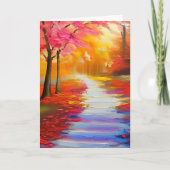 美しい秋の日の秋考えの道のあなたについて カード (正面)