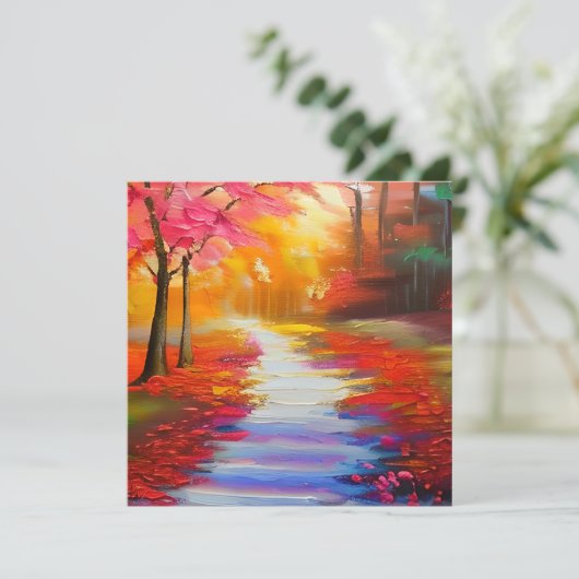 美しい秋の日の秋考えの道のあなたについて カード (スタンド正面)