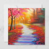 美しい秋の日の秋考えの道のあなたについて カード (正面)