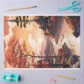 美しい秋の日没バイザリバー 薄葉紙 (クラフト)