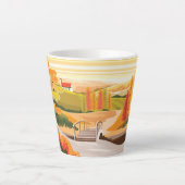 美しい秋の景色 カフェラテマグ (正面)