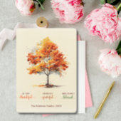 美しい秋の木の幸せな感謝祭のカード　祝福された シーズンカード