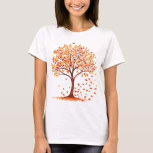 美しい秋の木オレンジ紅葉シーズン Tシャツ