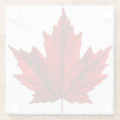 美しい秋の楓の葉 ガラスコースター (裏面)