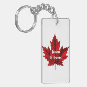 美しい秋の楓の葉 キーホルダー (正面左)