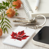 美しい秋の楓の葉 キーホルダー (正面右)