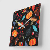 美しい秋の模様 – 選ぶ/色を追加 スクエア壁時計 (傾斜)