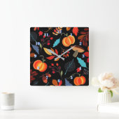 美しい秋の模様 – 選ぶ/色を追加 スクエア壁時計 (ホーム)