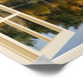 美しい秋の湖フェイクウィンドウフレームポスター ポスター (角)