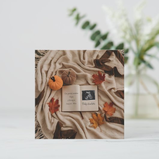 美しい秋の秋妊娠の発表 招待状 (スタンド正面)