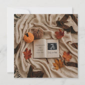 美しい秋の秋妊娠の発表 招待状 (正面)