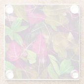 美しい秋の紅葉模様 ガラスコースター (裏面)