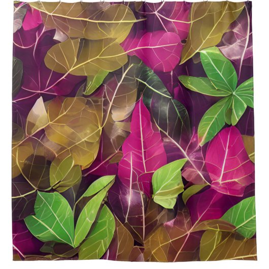 美しい秋の紅葉模様 シャワーカーテン (正面)