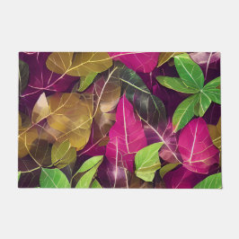 美しい秋の紅葉模様 ドアマット