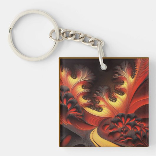 美しい秋の色のニュートンブロット キーホルダー (正面)