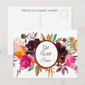 美しい秋の色彩の回復お見舞いポストカード ポストカード (正面/裏面)