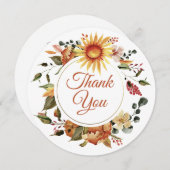 美しい秋の花のリース　サンキューカード サンキューカード (正面/裏面)