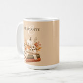 美しい秋の花の本好きの記念品 コーヒーマグカップ (正面左)